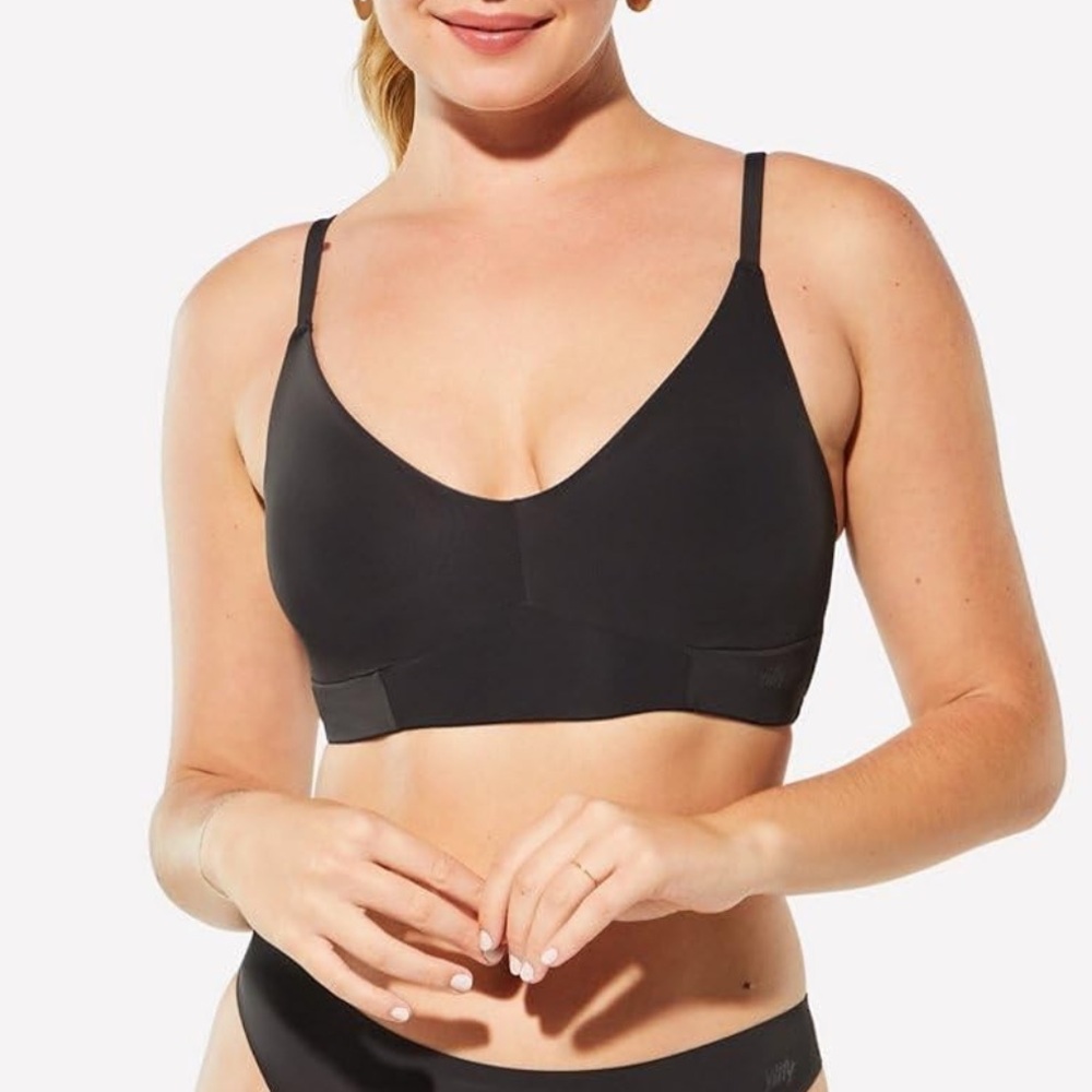 YITTY Smoothed Reality Plunge Bra Light Smoothing Compression Black Size XS